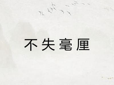 不失毫厘