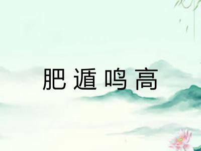 肥遁鸣高