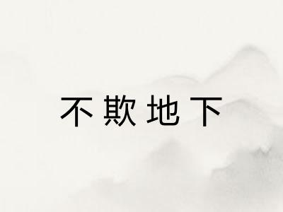 不欺地下