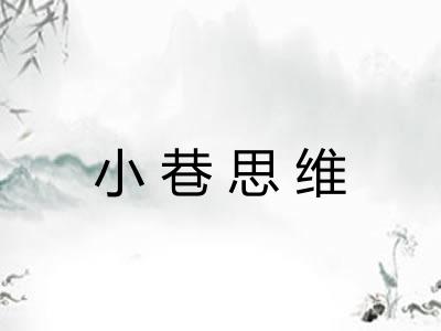 小巷思维