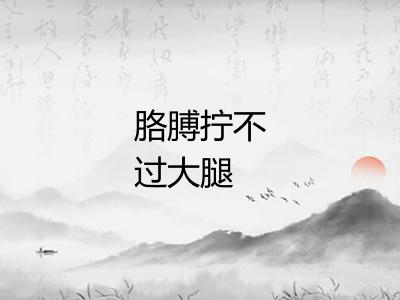 胳膊拧不过大腿