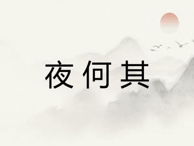 夜何其