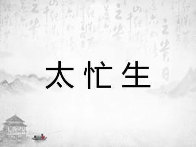 太忙生
