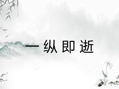 一纵即逝