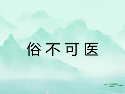 俗不可医