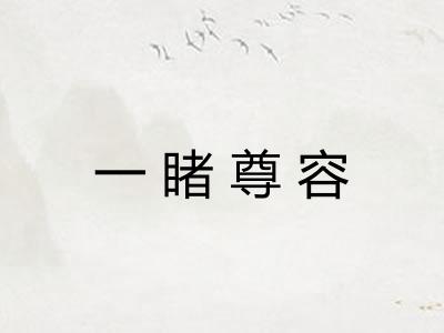 一睹尊容