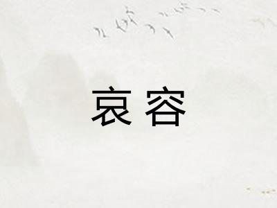 哀容