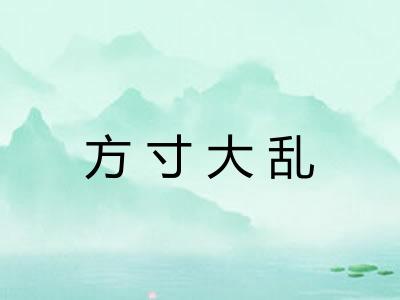 方寸大乱