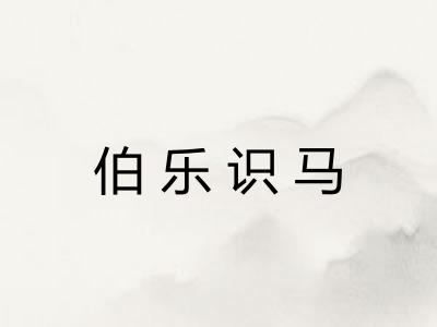 伯乐识马