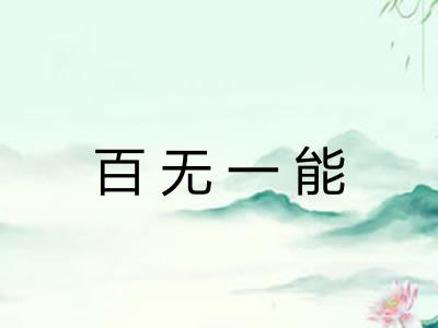 百无一能
