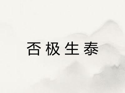 否极生泰
