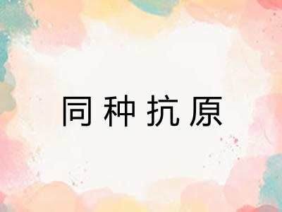 同种抗原