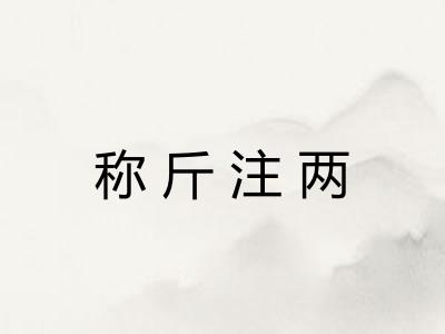 称斤注两