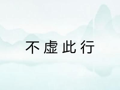 不虚此行