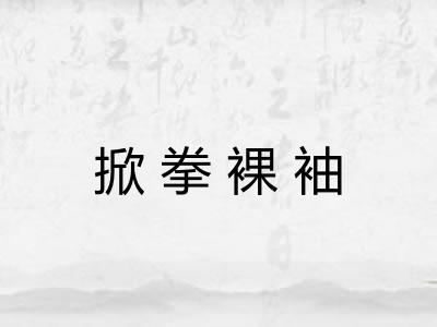 掀拳裸袖
