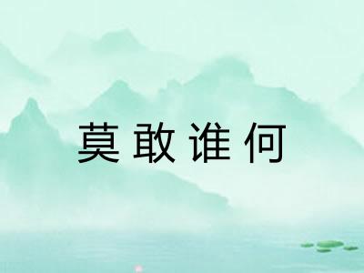 莫敢谁何