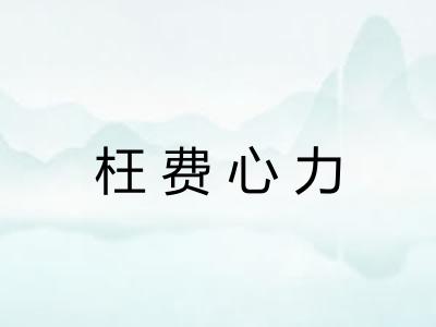 枉费心力