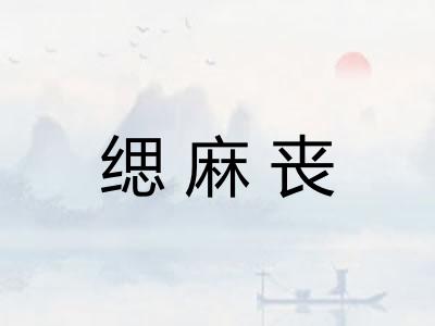 缌麻丧