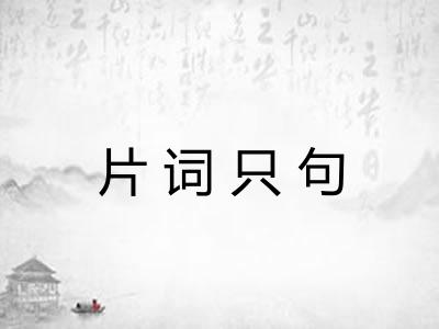 片词只句