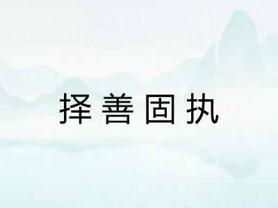 择善固执