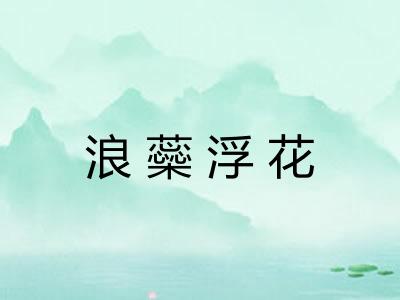 浪蘂浮花
