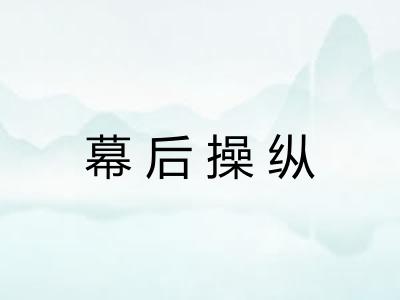 幕后操纵