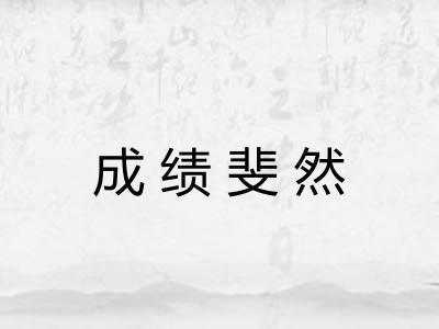 成绩斐然