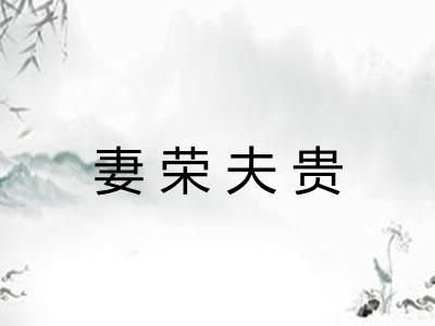 妻荣夫贵