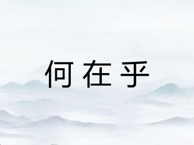 何在乎