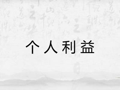 个人利益