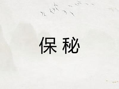 保秘