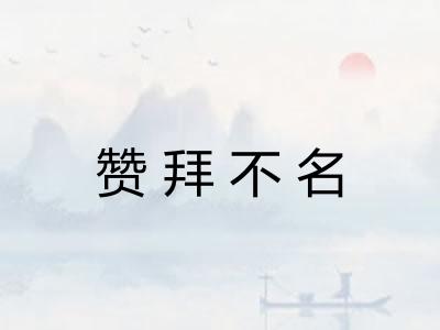 赞拜不名