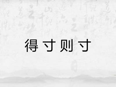 得寸则寸