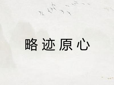 略迹原心