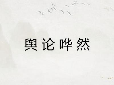 舆论哗然