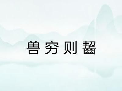 兽穷则齧