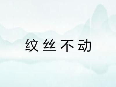 纹丝不动
