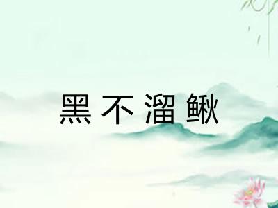 黑不溜鳅