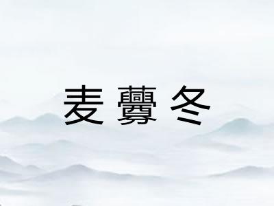 麦虋冬