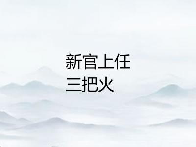 新官上任三把火