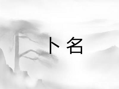 卜名