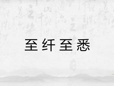 至纤至悉