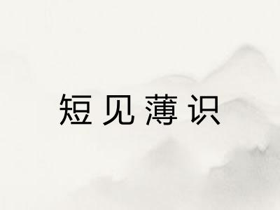 短见薄识