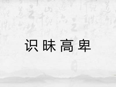 识昧高卑