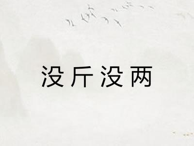 没斤没两