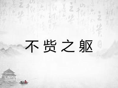 不赀之躯