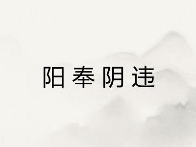 阳奉阴违