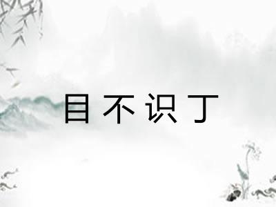 目不识丁