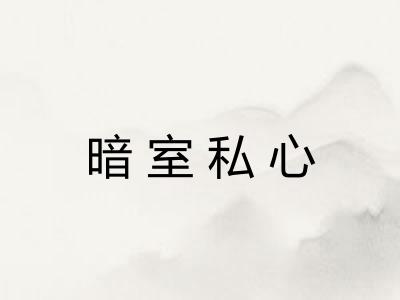 暗室私心
