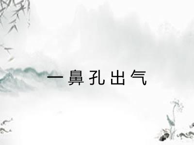 一鼻孔出气